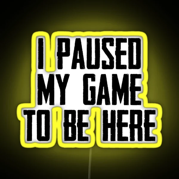 Video Gamer Gaming Gifts I Paused My Game To Be Here RGB Neon Sign