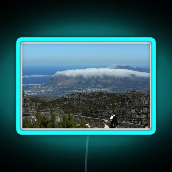 View Of Cape Town S Africa From Table Rock RGB Neon Sign