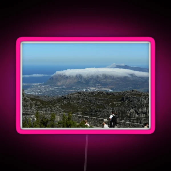 View Of Cape Town S Africa From Table Rock RGB Neon Sign