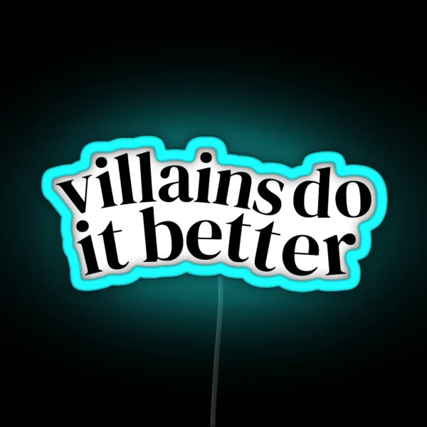 Villains Do It Better Booktok Villian Hero Books Romance Fantasy YA Young Adult Dark Romance RGB Neon Sign