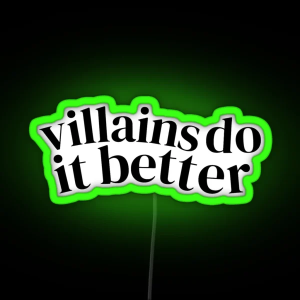 Villains Do It Better Booktok Villian Hero Books Romance Fantasy YA Young Adult Dark Romance RGB Neon Sign