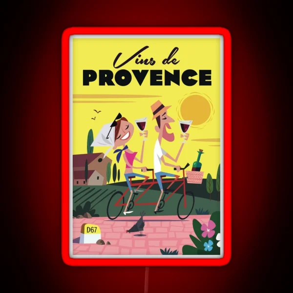 Vins De Provence Poster RGB Neon Sign
