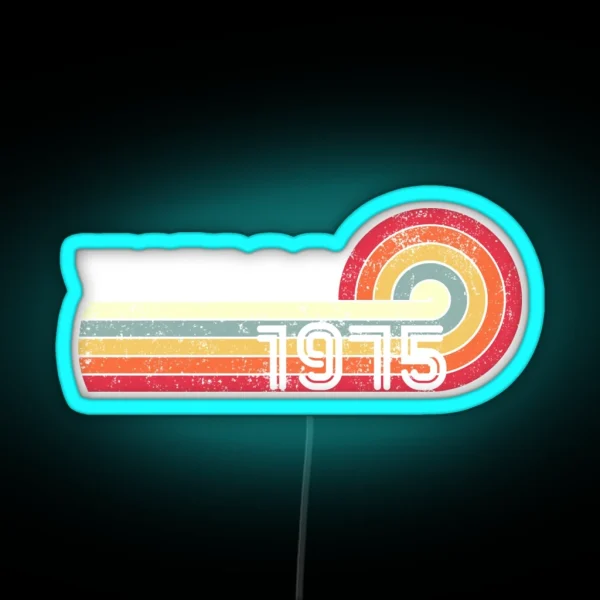 Vintage 1975 Retro RGB Neon Sign