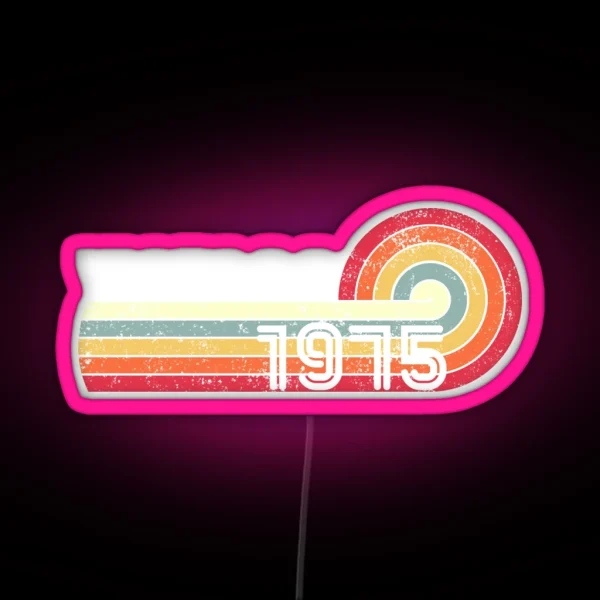 Vintage 1975 Retro RGB Neon Sign