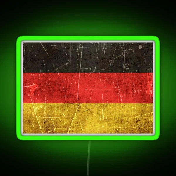 Vintage Aged And Scratched German Flag RGB Neon Sign