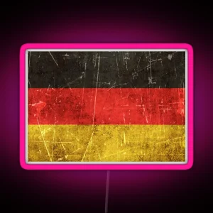 Vintage Aged And Scratched German Flag RGB Neon Sign