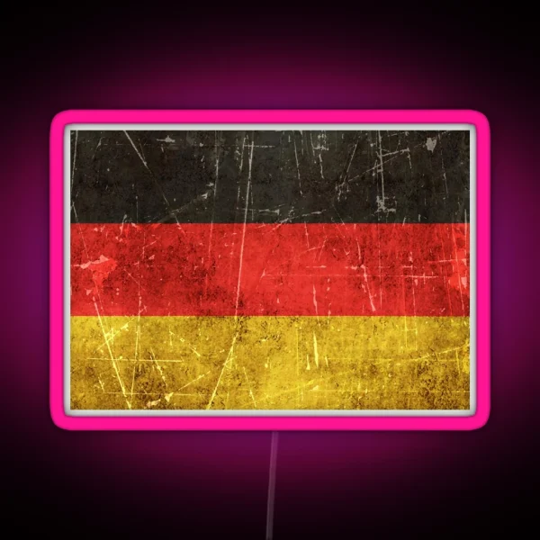 Vintage Aged And Scratched German Flag RGB Neon Sign