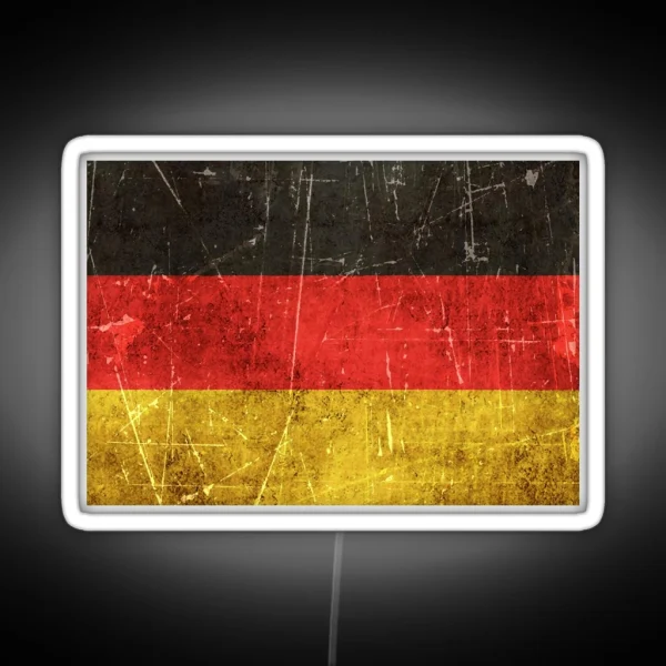 Vintage Aged And Scratched German Flag RGB Neon Sign