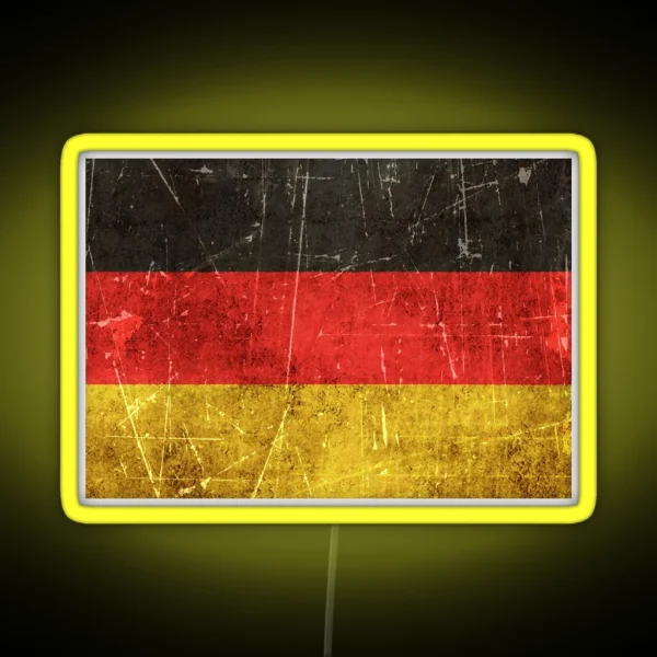 Vintage Aged And Scratched German Flag RGB Neon Sign