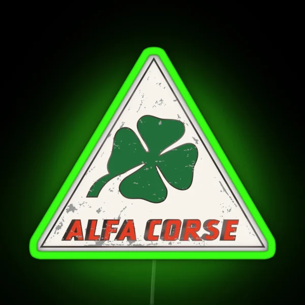Vintage Alfa Corse Badge RGB Neon Sign
