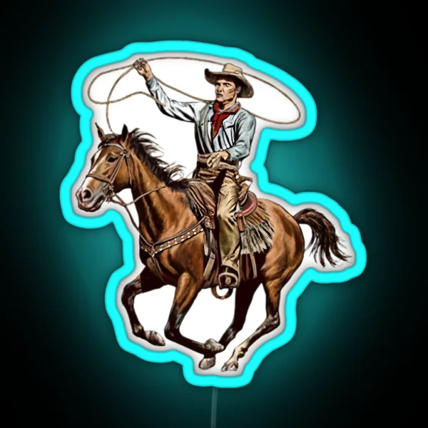 Vintage American Cowboy RGB Neon Sign