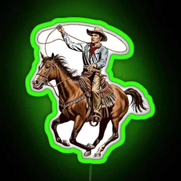 Vintage American Cowboy RGB Neon Sign