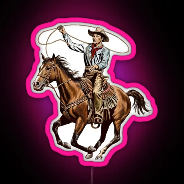 Vintage American Cowboy RGB Neon Sign