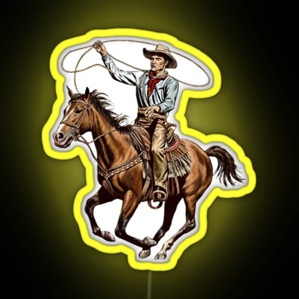 Vintage American Cowboy RGB Neon Sign