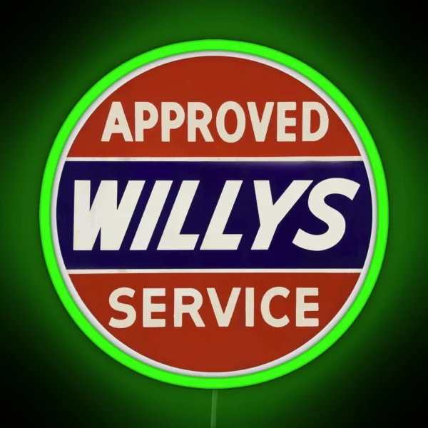 Vintage Approved Willys Service RGB Neon Sign