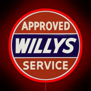 Vintage Approved Willys Service RGB Neon Sign