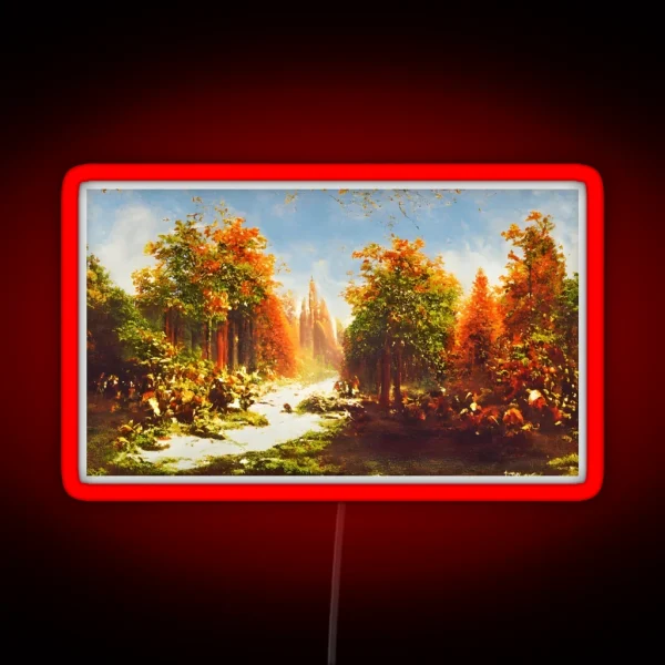 Vintage Autumnal Forest RGB Neon Sign