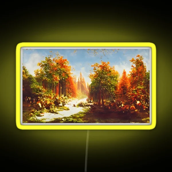 Vintage Autumnal Forest RGB Neon Sign