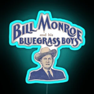Vintage Bill Monroe Logo RGB Neon Sign