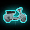 Vintage Blue Grey Moped with Neon Accents