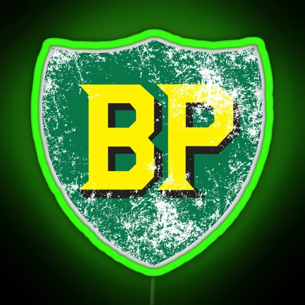 Vintage British Petroleum Emblem RGB Neon Sign