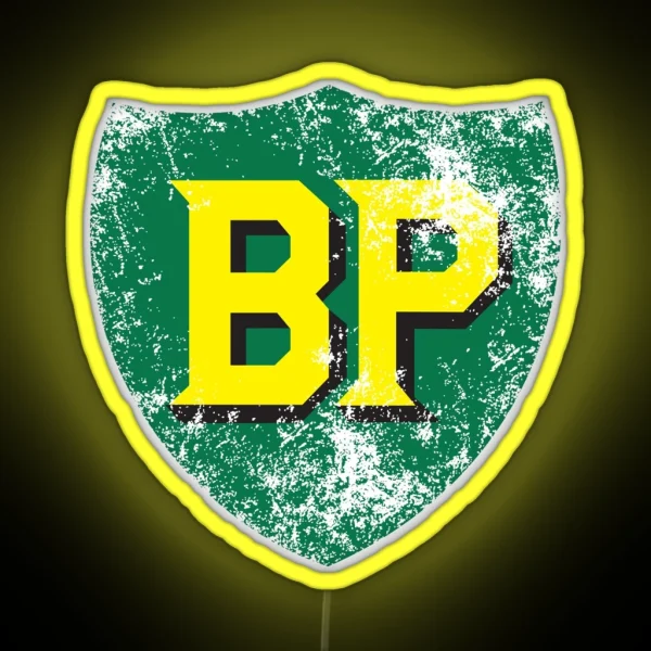 Vintage British Petroleum Emblem RGB Neon Sign
