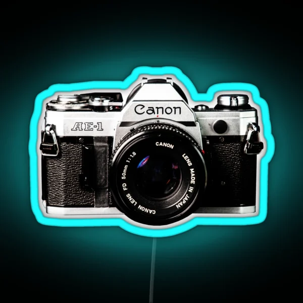 Vintage Canon Retro Film Camera RGB Neon Sign
