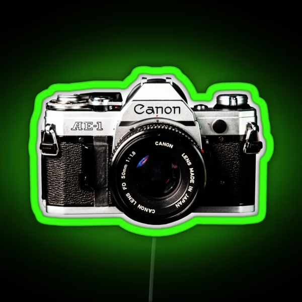 Vintage Canon Retro Film Camera RGB Neon Sign
