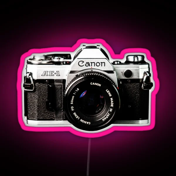 Vintage Canon Retro Film Camera RGB Neon Sign