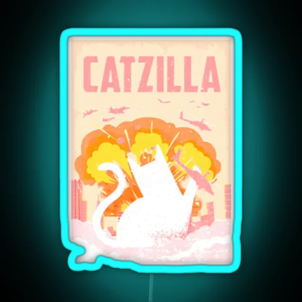 Vintage Catzilla RGB Neon Sign