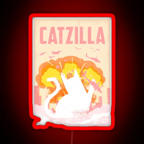 Vintage Catzilla RGB Neon Sign
