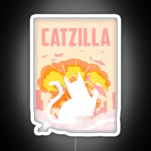 Vintage Catzilla RGB Neon Sign