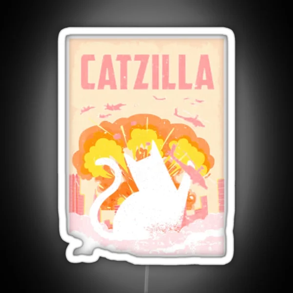Vintage Catzilla RGB Neon Sign