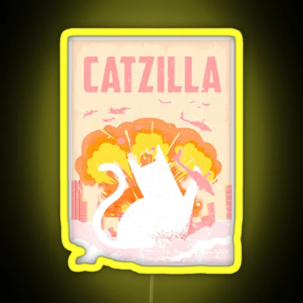 Vintage Catzilla RGB Neon Sign