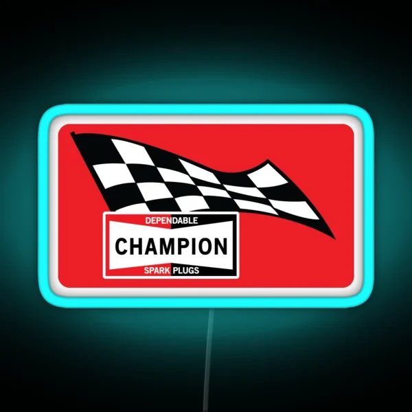 Vintage Champion Spark Plugs Led Design RGB Neon Sign