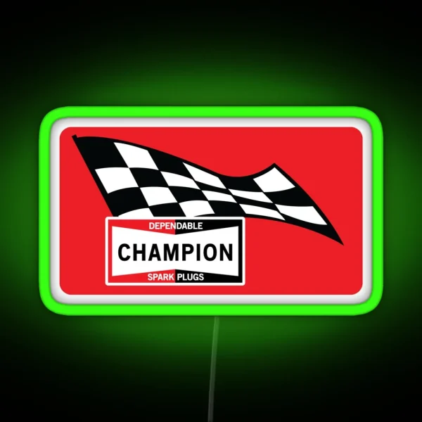 Vintage Champion Spark Plugs Led Design RGB Neon Sign