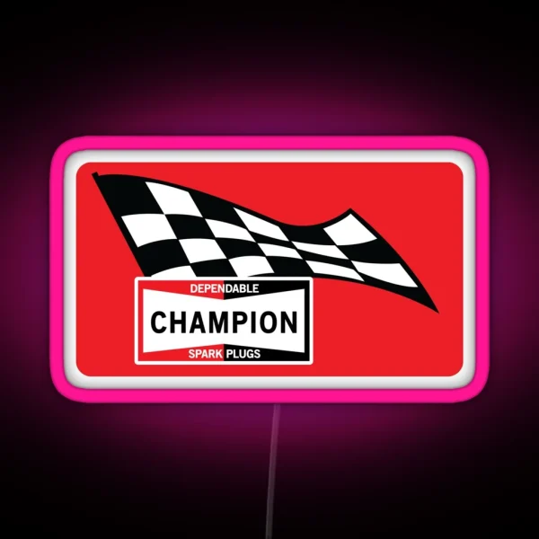 Vintage Champion Spark Plugs Led Design RGB Neon Sign