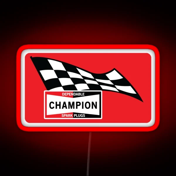 Vintage Champion Spark Plugs Led Design RGB Neon Sign