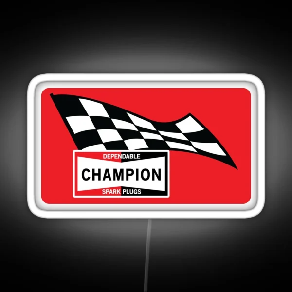Vintage Champion Spark Plugs Led Design RGB Neon Sign