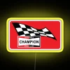 Vintage Champion Spark Plugs LED Neon Sign with RGB Design in Yellow