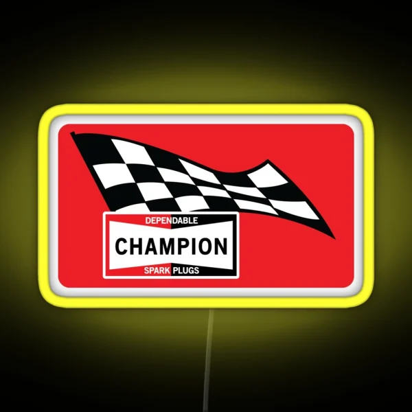 Vintage Champion Spark Plugs Led Design RGB Neon Sign