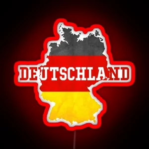 Vintage Classic Deutschland Country With Germany Flag RGB Neon Sign