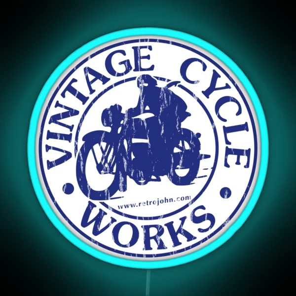 Vintage Cycle Works RGB Neon Sign
