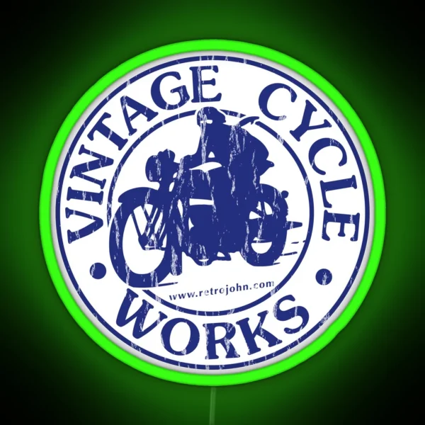 Vintage Cycle Works RGB Neon Sign