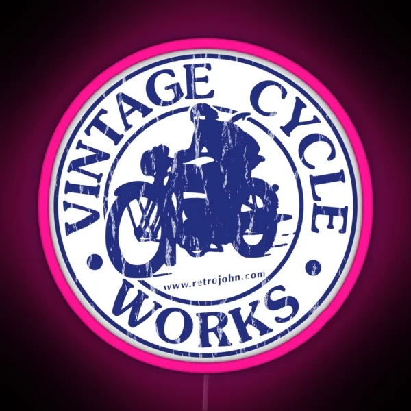 Vintage Cycle Works RGB Neon Sign
