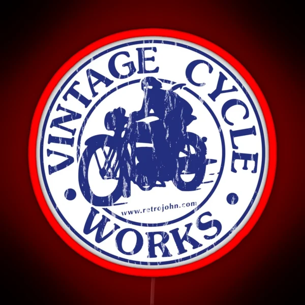 Vintage Cycle Works RGB Neon Sign
