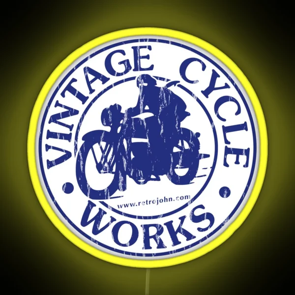 Vintage Cycle Works RGB Neon Sign
