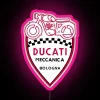Vintage Ducati racing neon sign with pink accents