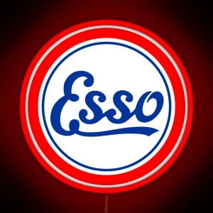 Vintage Esso Petrol Gasoline Diesel Fuels Logo RGB Neon Sign