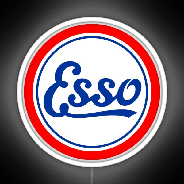 Vintage Esso Petrol Gasoline Diesel Fuels Logo RGB Neon Sign